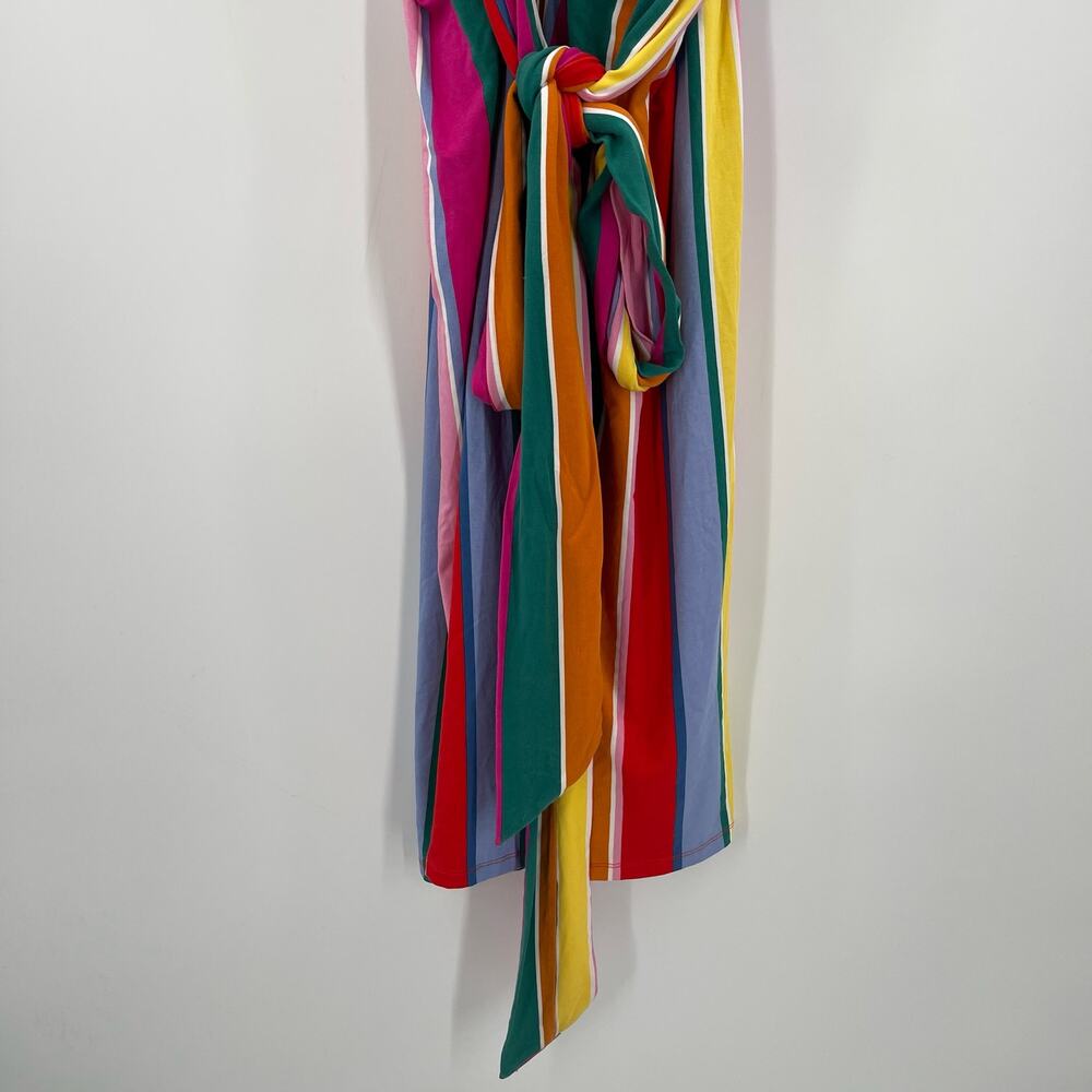 ELOQUII Dress Size 26 Stripe Curvy Plus Wrap Super Stretchy Candy Rainbow NWT - Picture 9 of 14